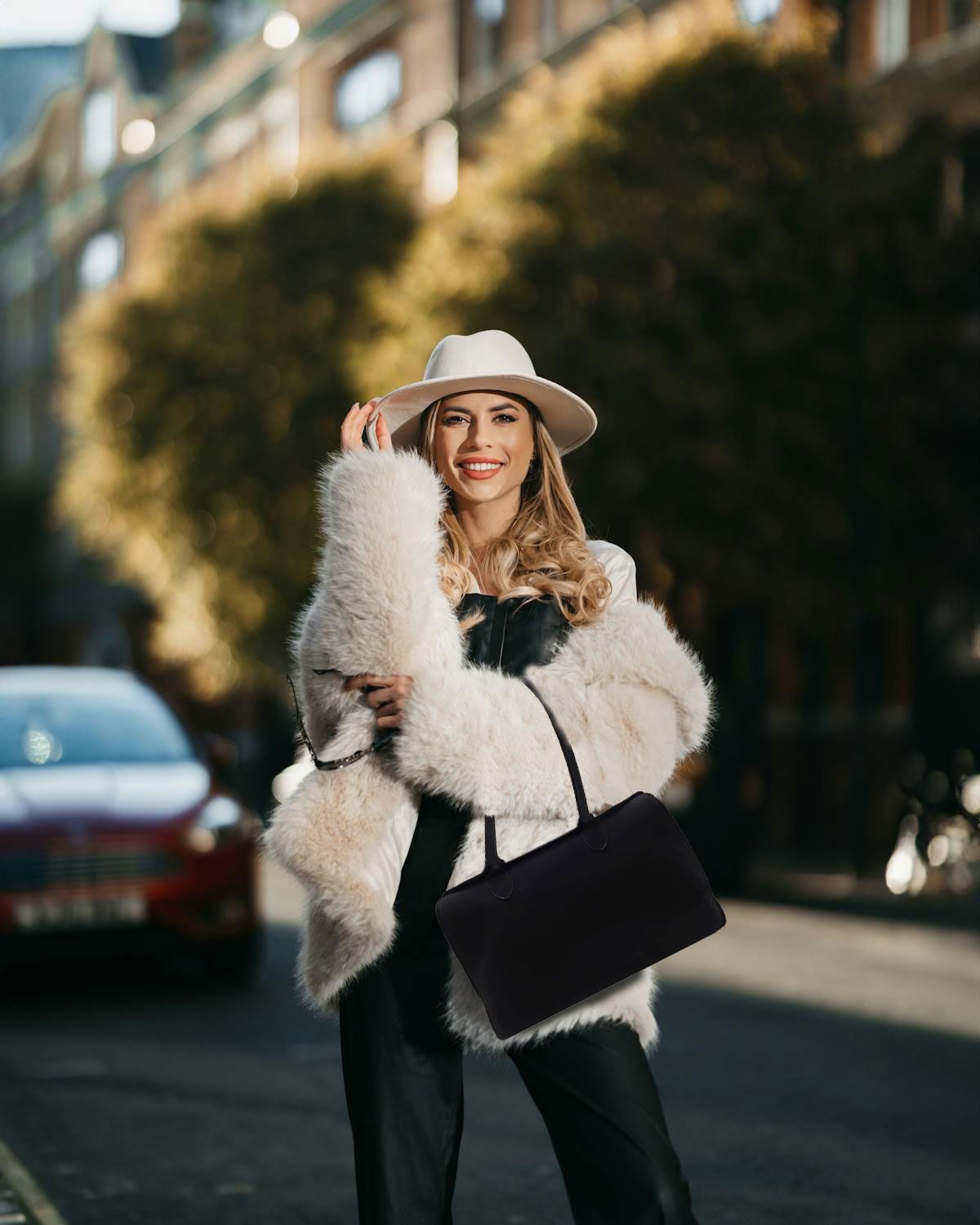 Wildleder Schultertasche